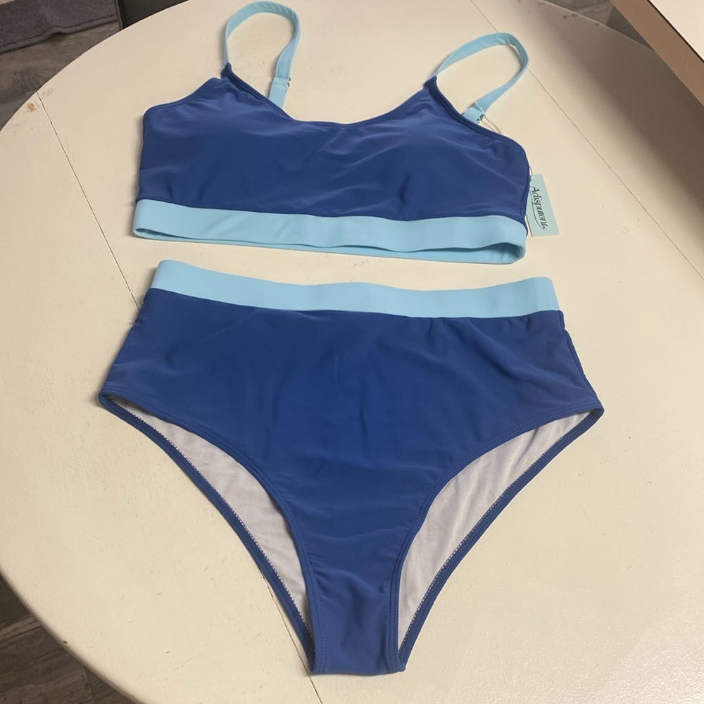 BOGO 🥳 just bundle  Light and dark blue two piece, bathing suit, size XL